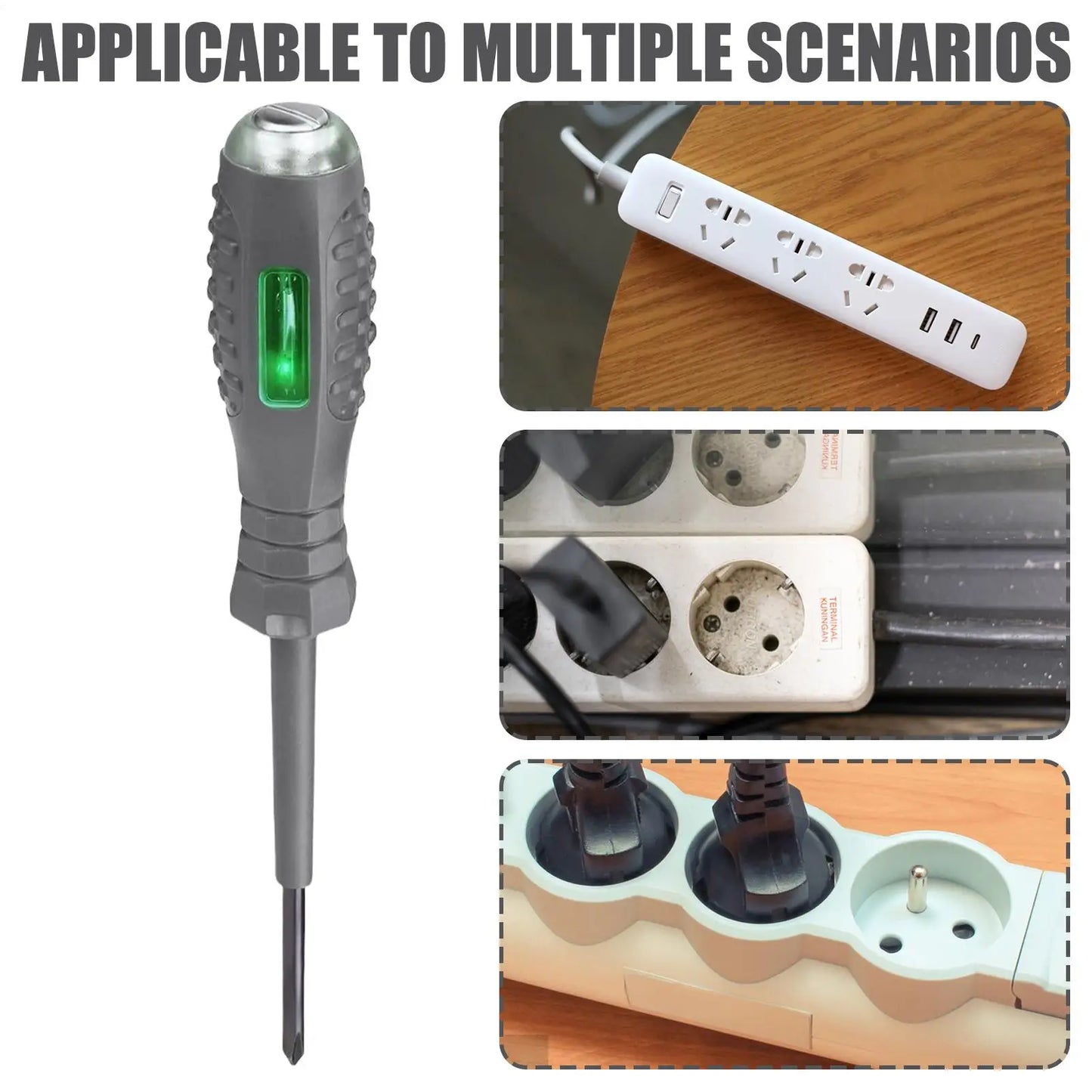 Multifunctional Electrician Test Screwdriver AC Non-contact Induction Test Pen Voltage Tester Red Green Induction Lights