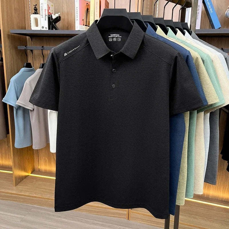 Men's Casual Polo Tee - Soft Fabric, Office & Everyday Short Sleeve