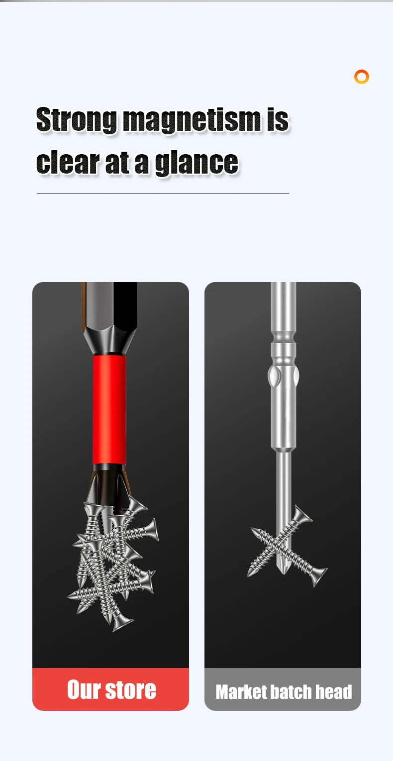 5/12Pcs Magnetic Screwdriver Bits Set Non-slip Shockproof Phillips Impact Hex Shank Alloy Steel for Power Tools