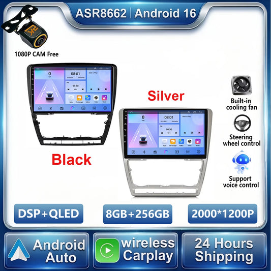 Car Stereo with Apple CarPlay & Android Auto, Compatible with Skoda Octavia 2 A5