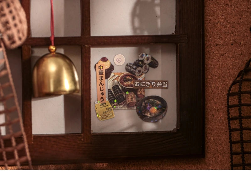 30 Pages Retro Cute Y2K Food Cut Film Sticker Book Journal Handbook Scrapbook DIY Phone Case Decoration Sticker Gift