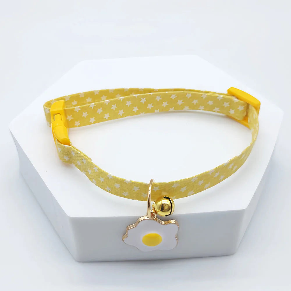 New Adjustable Pet Collar With Bell Small Dog Necklace With Cute Pendant Cat Grooming Neck Accessories Puppy Supplies