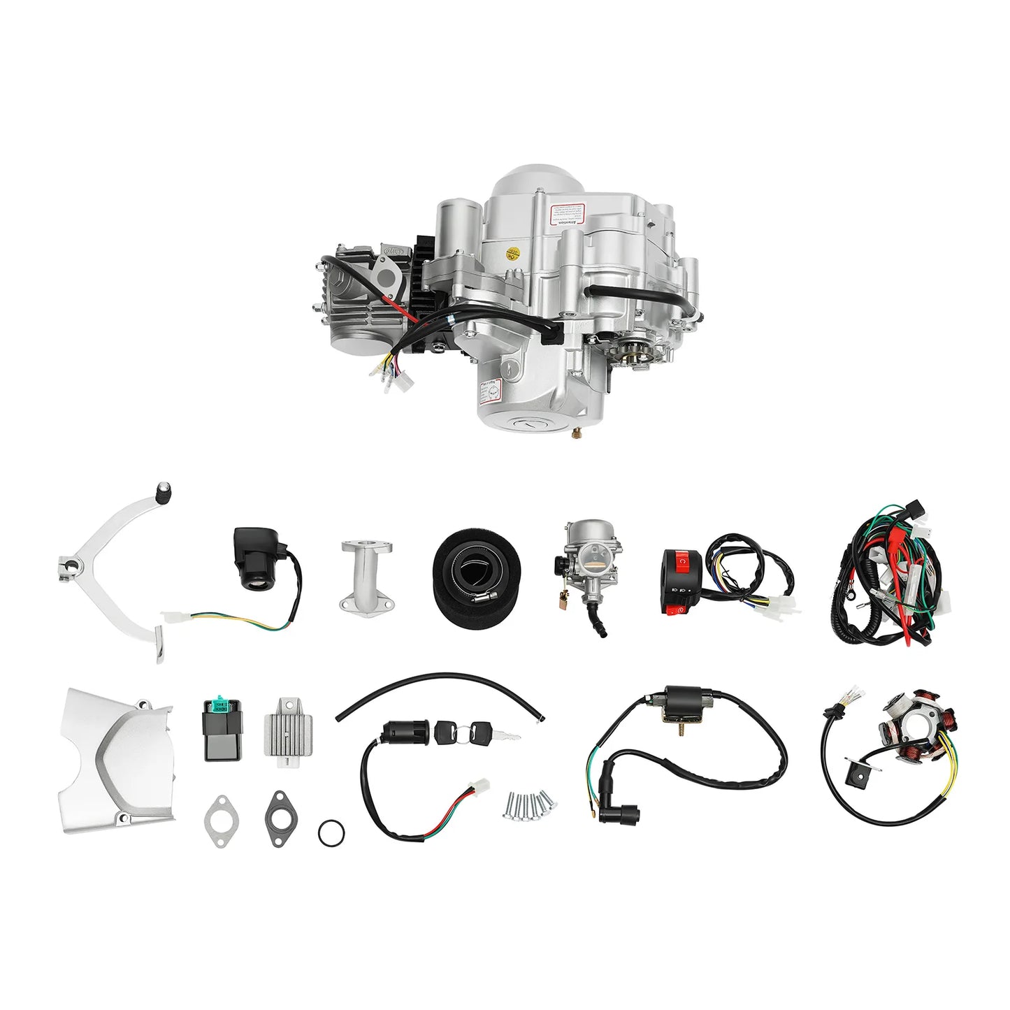 5.5KW Parallel 4-Stroke Single-Cylinder Engine for ATVs,125cc 4 Stroke Engine Motor Kit Electric Start 125CC Engine