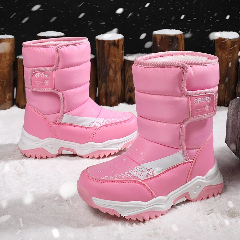 Girls Princess Snow Boots - Plush Lined High Winter Boots
