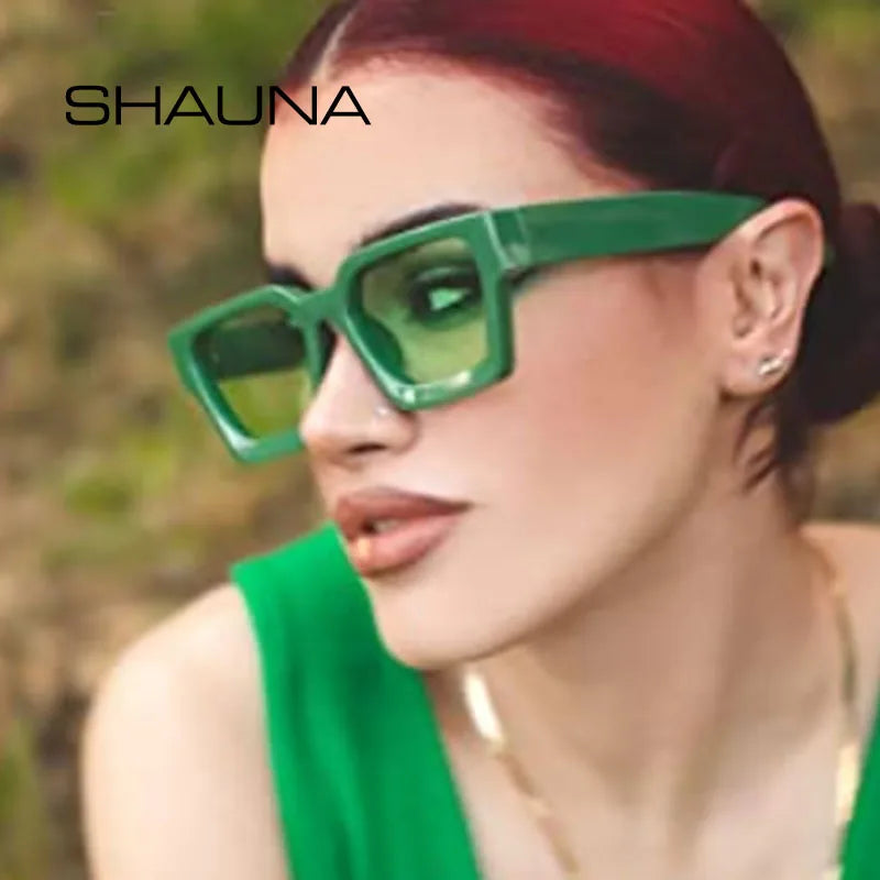 SHAUNA Square Sunglasses for Women — Retro Tinted UV400
