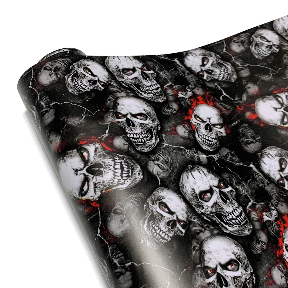 Skull Camo Car Wrap Vinyl — Motorcycle &amp; Auto Body Sticker Film