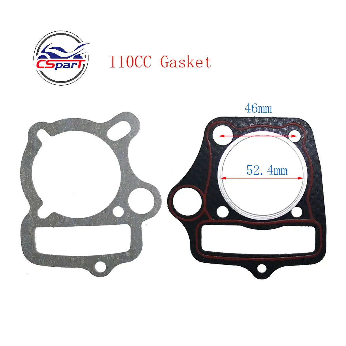 110cc 52.4MM 13MM Piston Rings Gasket Kit  ATV Dirt Pit Bikes Kazuma SunL Taotao Lifan ZongShen Loncin