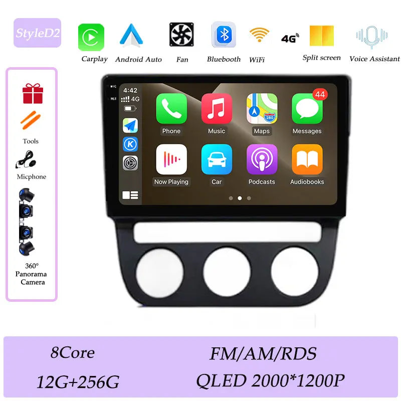 Android Car Stereo for VW Golf Mk5, Jetta GLI, Rabbit 1K (2006–2010) — CarPlay, GPS, DSP, Split Screen