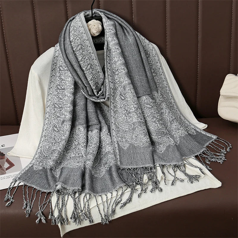 Women's Printed Pashmina Shawl, Soft Winter Scarf