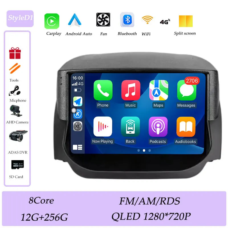 Android Car Stereo for Ford EcoSport (2014–2018) — Wireless CarPlay, GPS, WiFi, Bluetooth, Split Screen