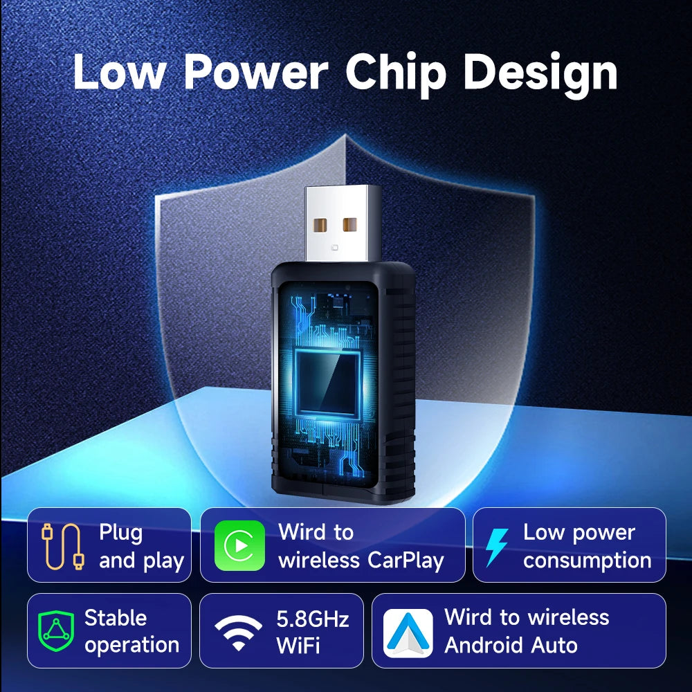 2026 HEYINCAR 2in1 Wireless Android Auto Adapter Carplay Smart Dongle Plug and Play For Kia Volvo Audi MG Opel VW Hyundai Jeep