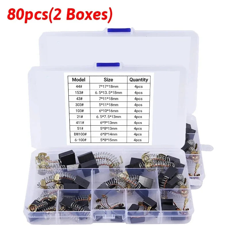 Carbon Brush Repair Kit Power Tool Electric Motor Replacement Parts Chainsaw Hand Drill Angle Grinder Graphite Brush Spring Part