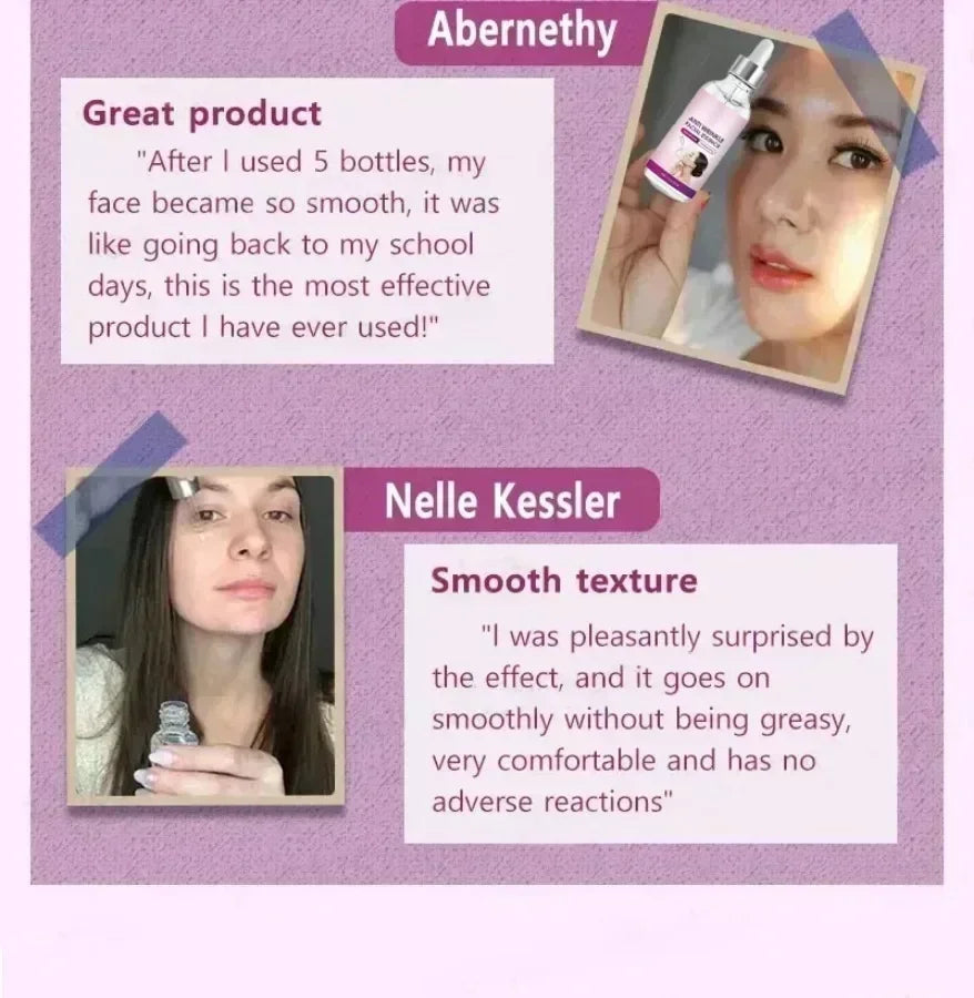 Instant Anti Wrinkle Aging Effect Remove Facial Wrinkles Fine Lines Around The Eyes Crow's Feet Neck Wrinkl Serum Facial