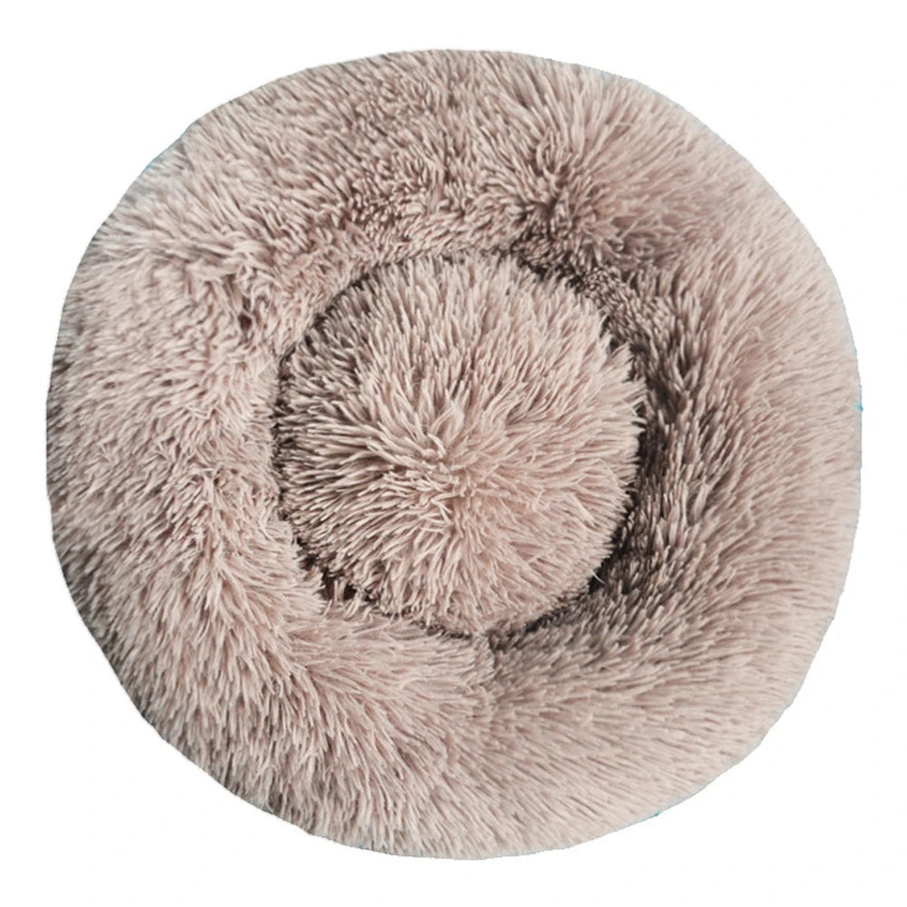 Round Plush Dog Bed - Warm Tie-Dye Nest Bed, 70-90cm - photo 20