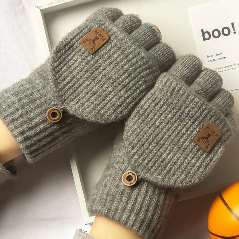 Knit Fingerless Touchscreen Gloves, Unisex