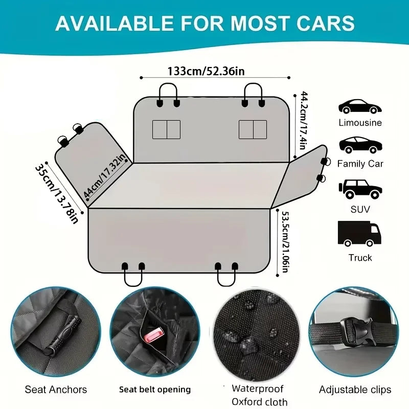 Waterproof Dog Hammock Car Seat Cover - Scratch-Resistant – photo 4