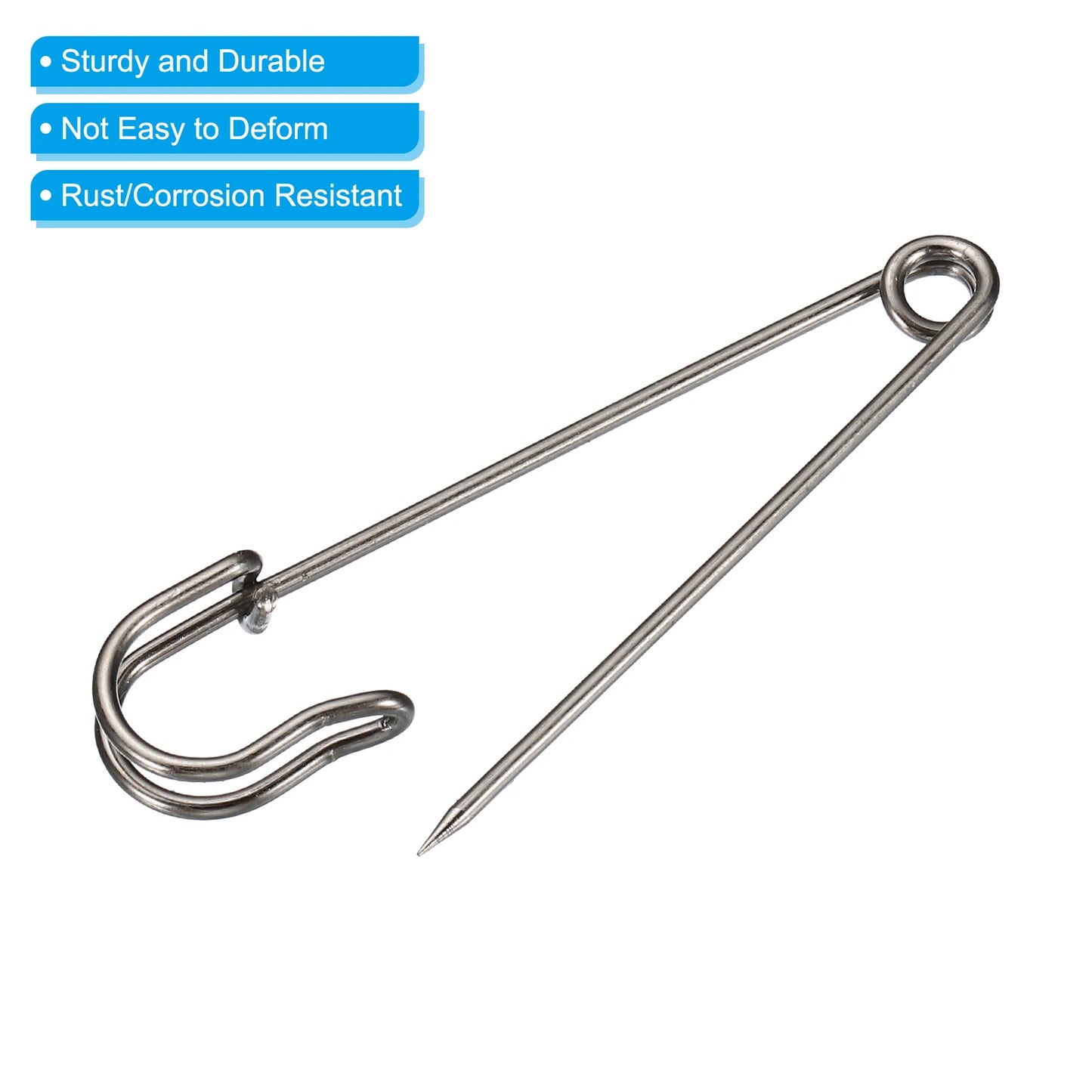 Safety Pins 2.95 Inch Large Metal Sewing Pins for Blankets Skirts Crafts Brooch Making 20Pcs