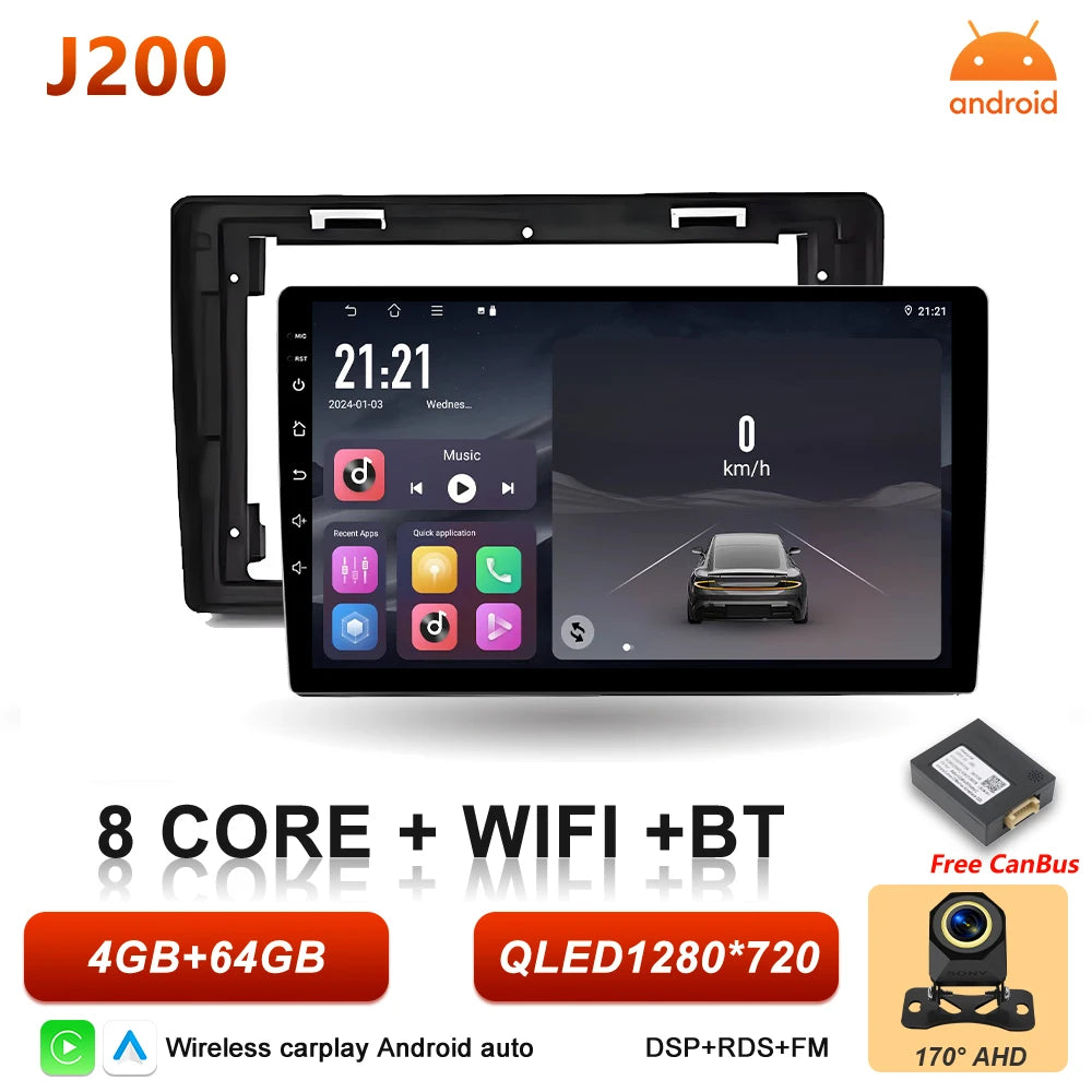 10" Android Car Radio with Wireless CarPlay & GPS — Dodge RAM 1500 (2008-2012)