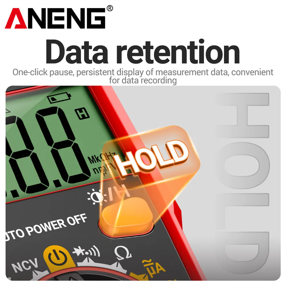 ANENG SZ303 Smart Digital Multimeter 1999 Count Professional AC/DC Voltage Current Electrical Data Retention High Precision Tool
