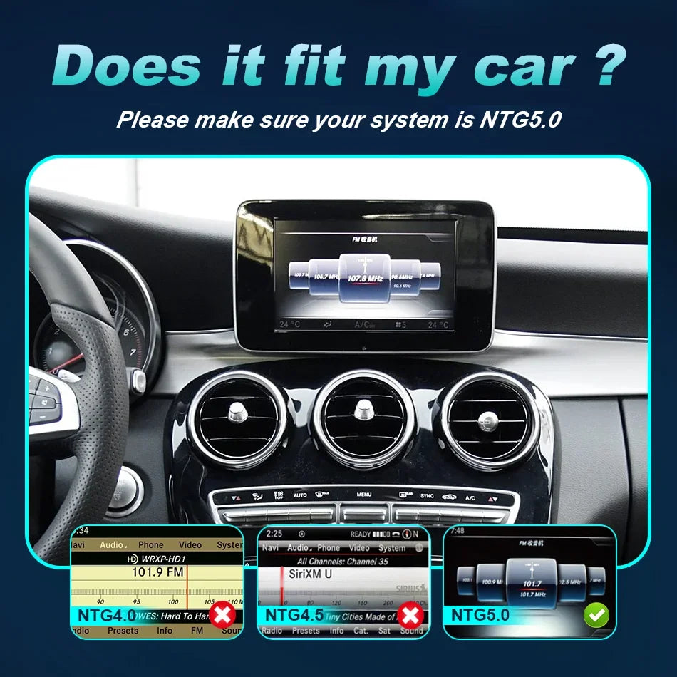 Wireless Carplay Screen For Mercedes C Class W205 GLC X253 C180 C200 300 350 2015-2018 Car Multimedia Player Android Auto Radio