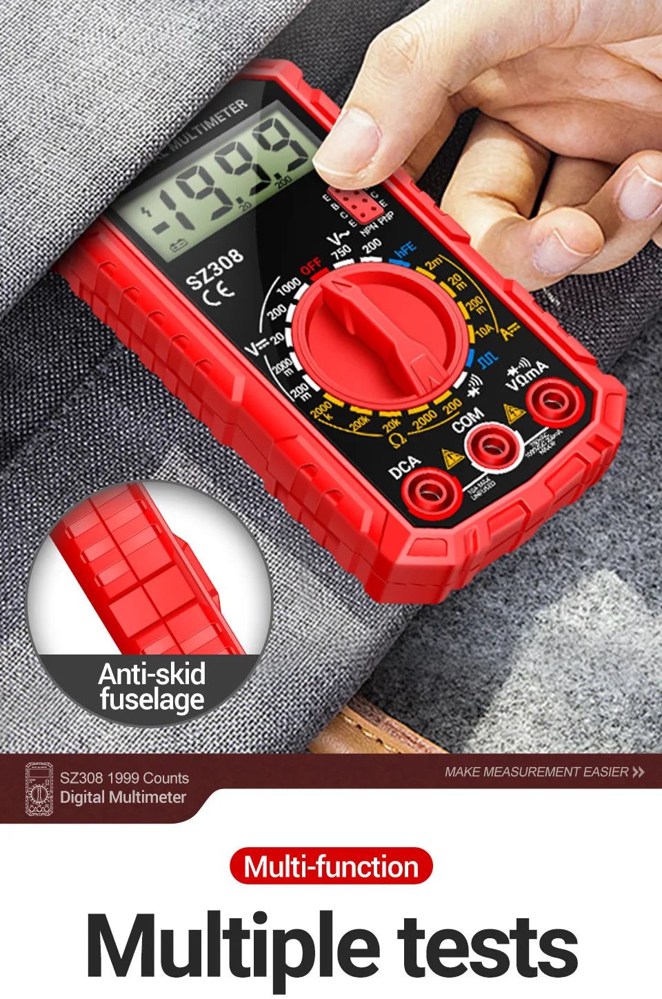 Multimeter Tester Pen Suit ANENG Multimeters 1999 Counts 24-250V Voltage Detector Meter Diagnostic Breakpoint Finder