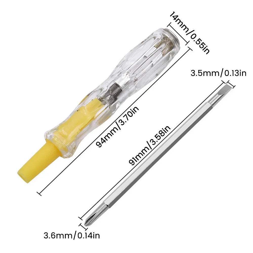 Double-Headed Screwdriver 100-500v Voltage Tester Pen  Detector Removable Phillips Flat-head Screwdriver Tools