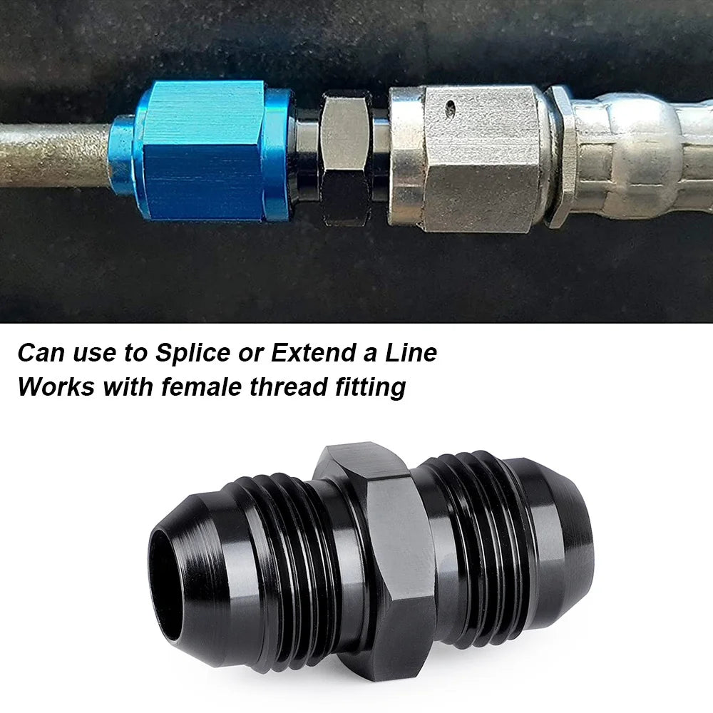 Oil Fuel Hose End Adapter an Straight AN Male To AN Male Coupler AN4 AN6 AN8 AN10 Fittings Aluminum Male Flare AN8 Fitting
