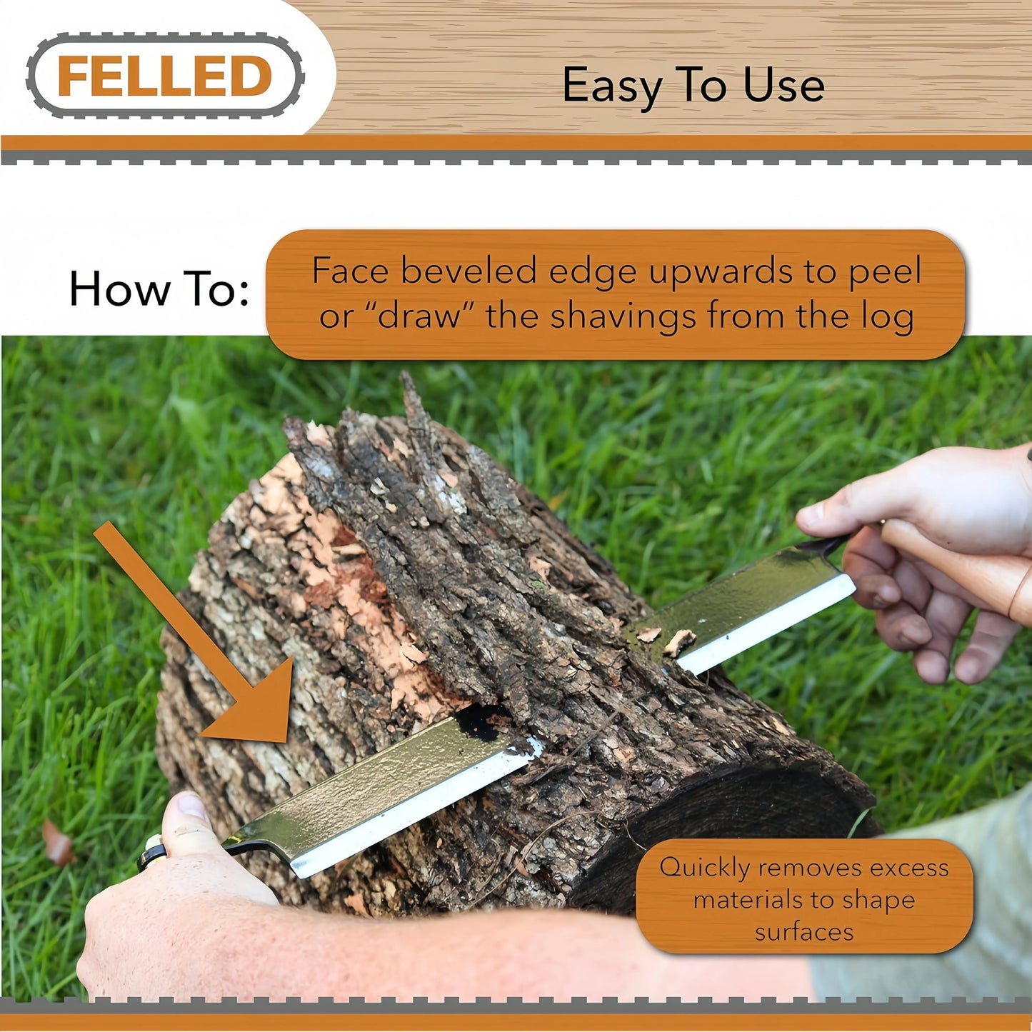 Bark Removal Tool Debarking Hand Tool Draw Shave Tool Ergonomic Efficient Comfortable Grip Tree Bark Peeler Tool Unsharpened