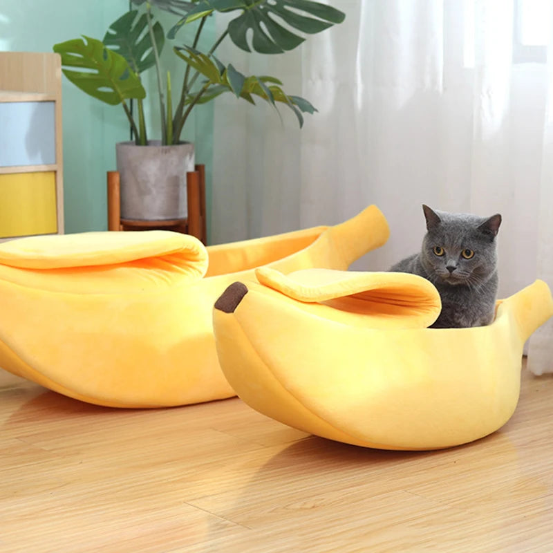 Banana Cat Bed House Funny Cute Cozy Cat Mat Beds Warm Durable Portable Pet Basket Kennel Dog Cushion Cat Pet Supplies