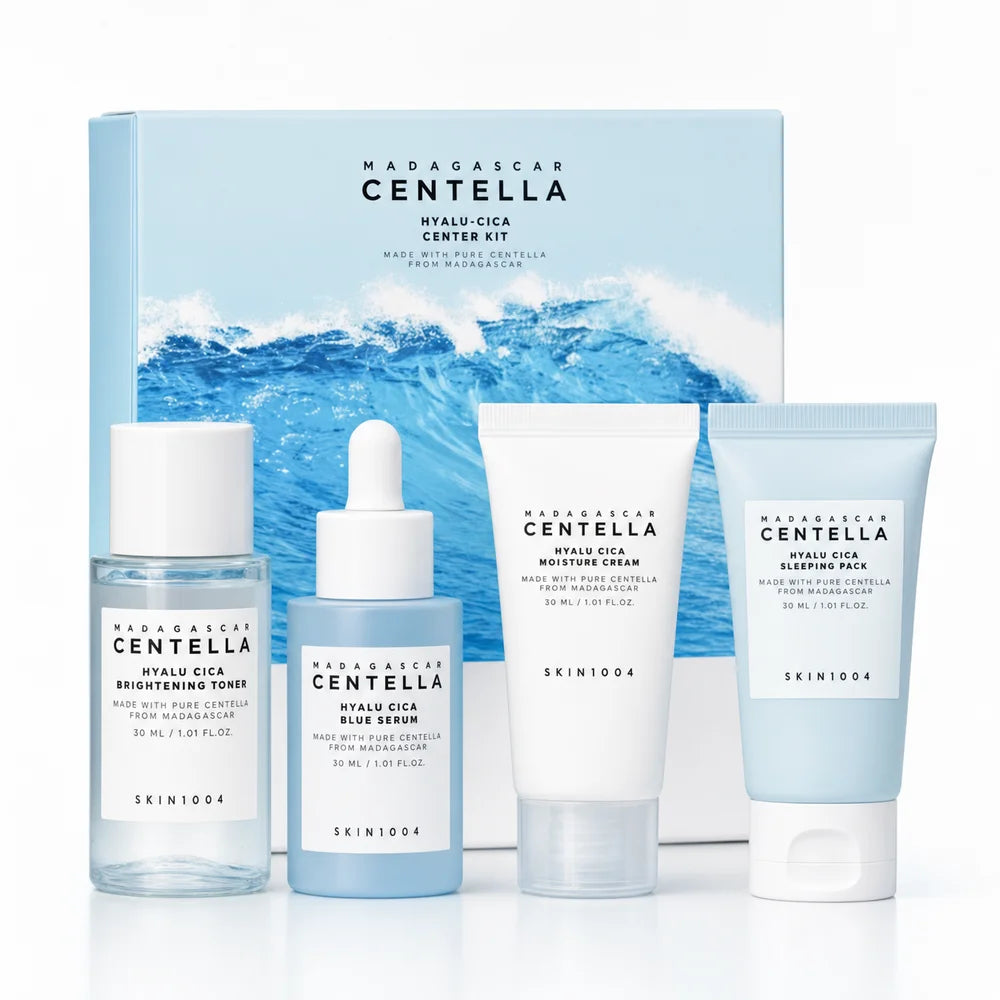 Centella Hyalu-Cica Travel Kit — 4pcs Toner, Serum & Cream Set