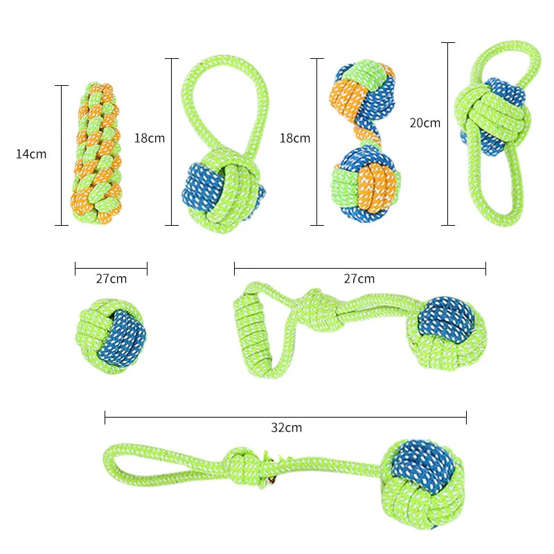 Cotton Rope Dog Toy Ball - Chew & Toothbrush Tug Toy – photo 5