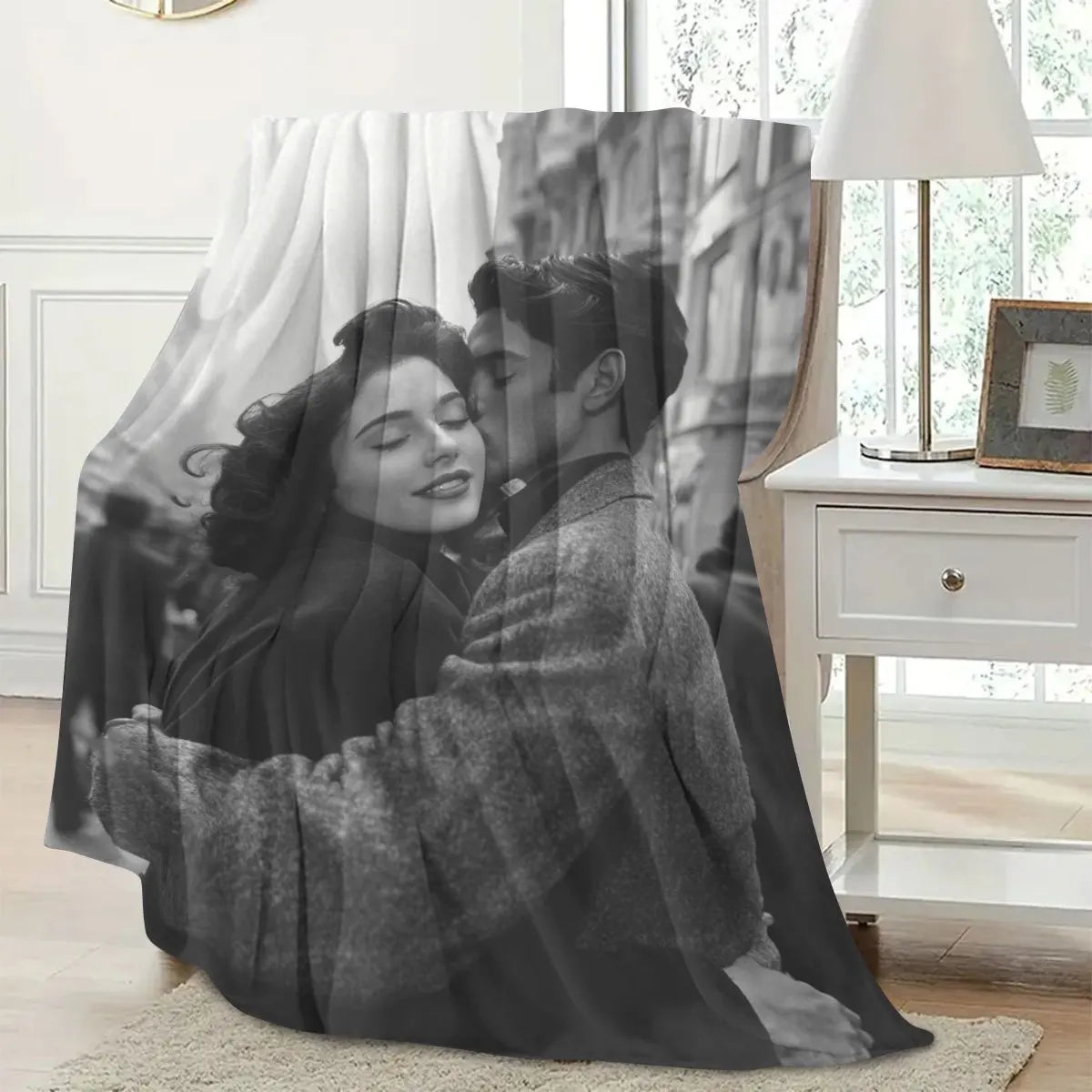 Custom Photo Flannel Blanket, Personalized Gift for Men and Women
