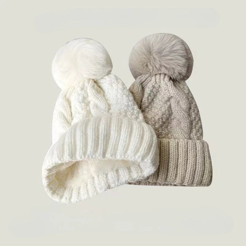 Women's Cable Knit Pom Pom Beanie with Ear Flaps - Winter Hat - photo 3