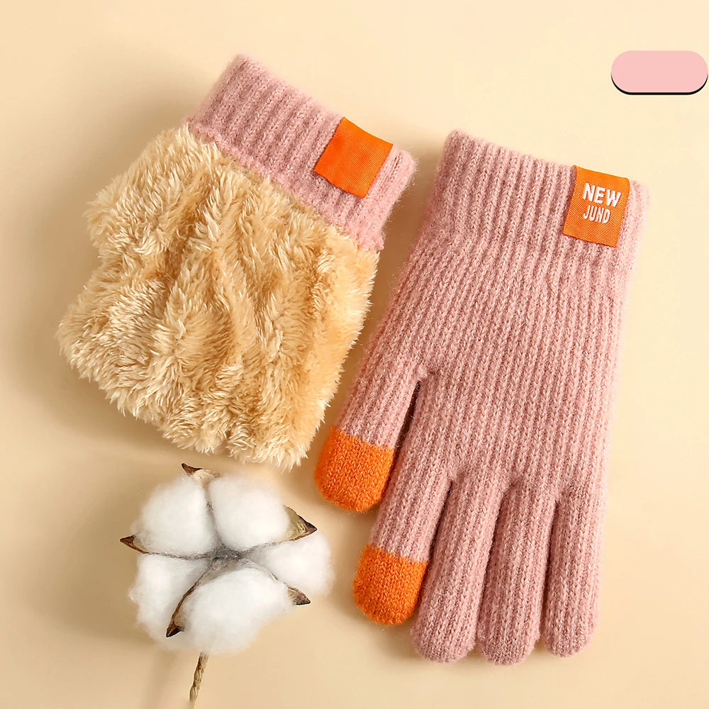 Kids Fleece Lined Knit Gloves - Winter School Gloves 6-12 Years - photo 7