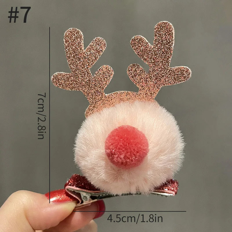 2026 Christmas Hair Clips Kawaii Christmas Headbands Hair Accessories Deer Ear Hairpin for Girl Photograph Prop Xmas Party Decor