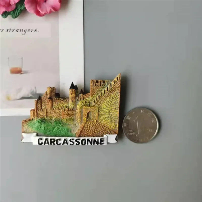 France  Paris Fridge Magnet Souvenir Carcassonne Cannes Imanes Para Riviera Arch of Triumph NICE Magnetic Stickers Home Decor