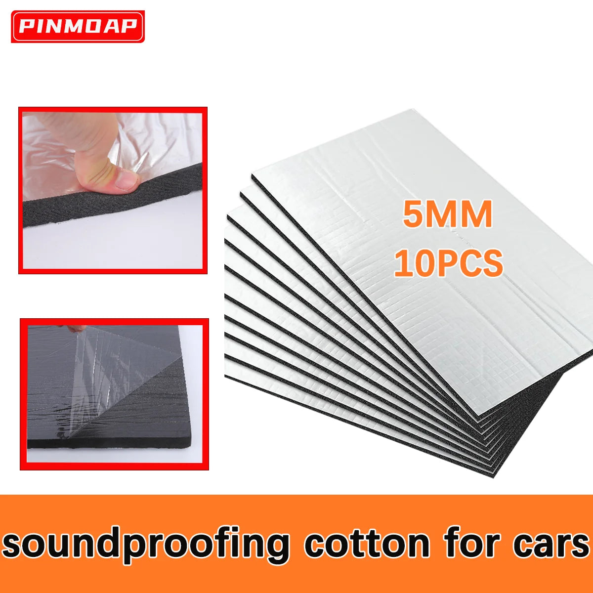 Car Sound Deadening Mat, 5 mm Foil-Faced Foam - 10 Sheets