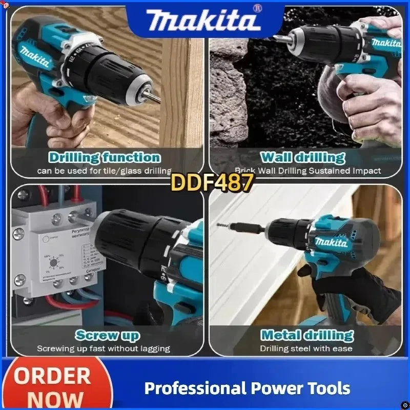 Makita DDF487 10mm Brushless 18V lithium electric rechargeable impact drill large torque screwdriver 1 sold byShop1105318389