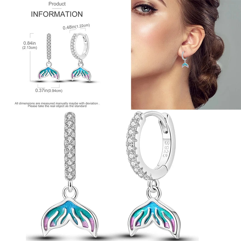 Sparkling Gold Woman Hoop Earrings 925 Sterling Silver Butterfly Colored Zirconium Earrings for Women Jewelry Anniversary Gift