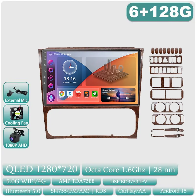 Car Stereo with Apple CarPlay & Android Auto, Compatible with Mercedes-Benz C-Class W202 S202