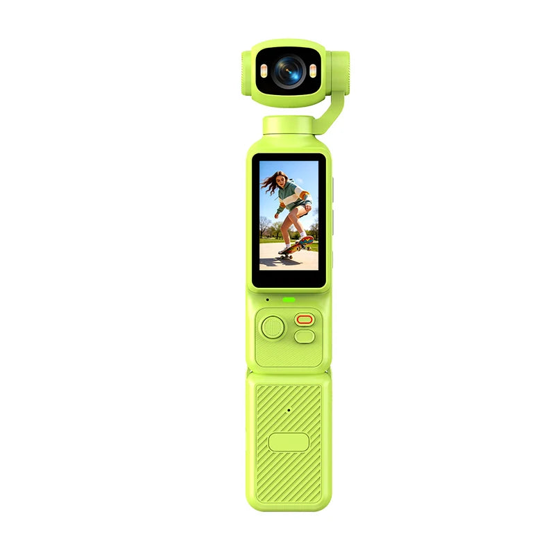 4K Handheld Gimbal Camera — 180° Rotating Lens with Fill Light
