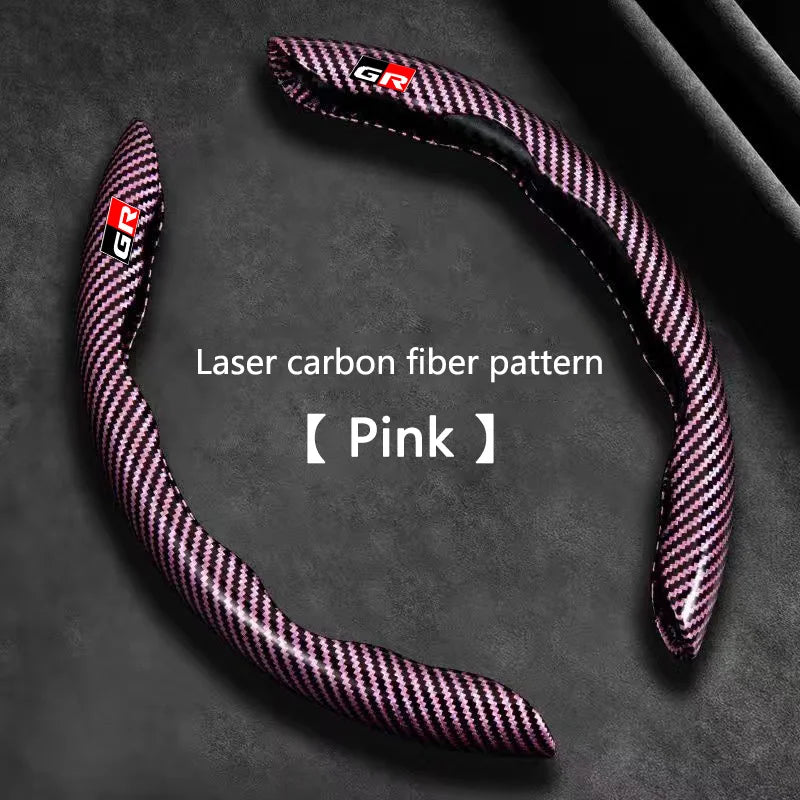 New Carbon fiber Car Steering Wheel Cover Non-slip Protector Sleeves For Toyota GR 86 Supra Yaris RAV4 Prius Corolla C-HR Auris