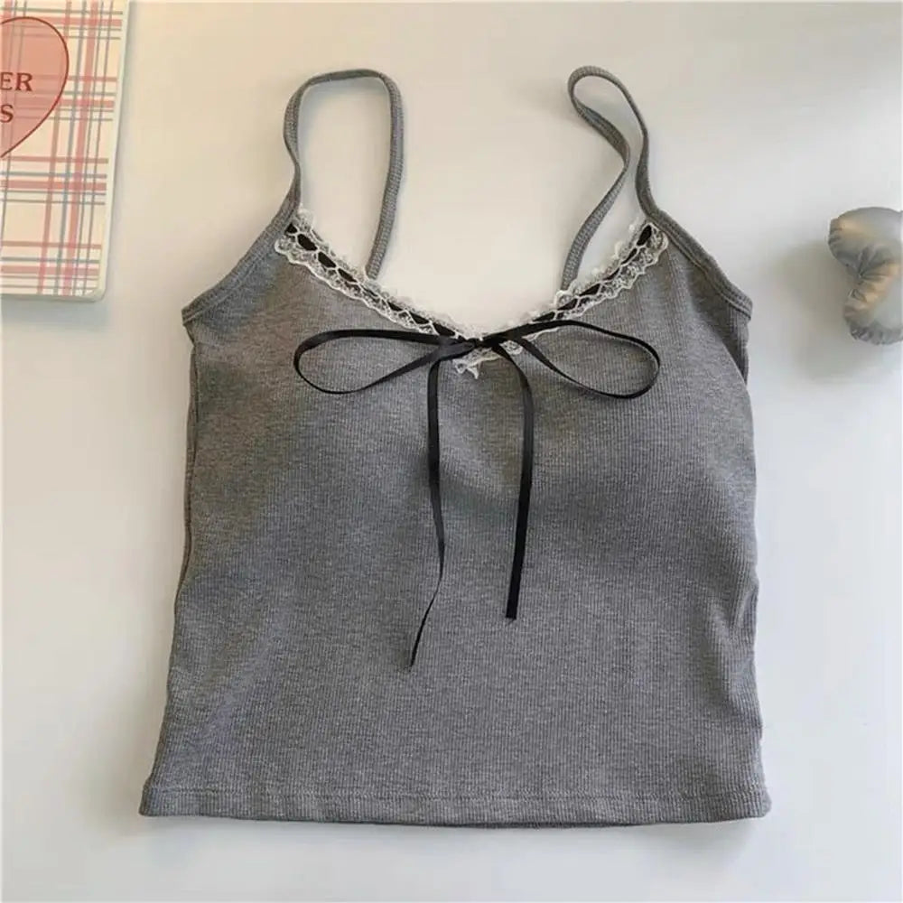 Solid Color Underwear Lace Edge Sexy O Neck Tube Top Chest Female Soft Brassreie With Chest Pad Lace Strap Patchwork Camisole