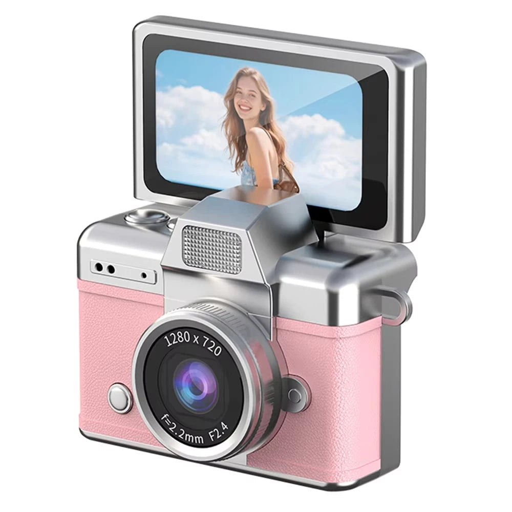 Ourlife Retro CCD Keychain Camera — Flip Screen Mini Camcorder