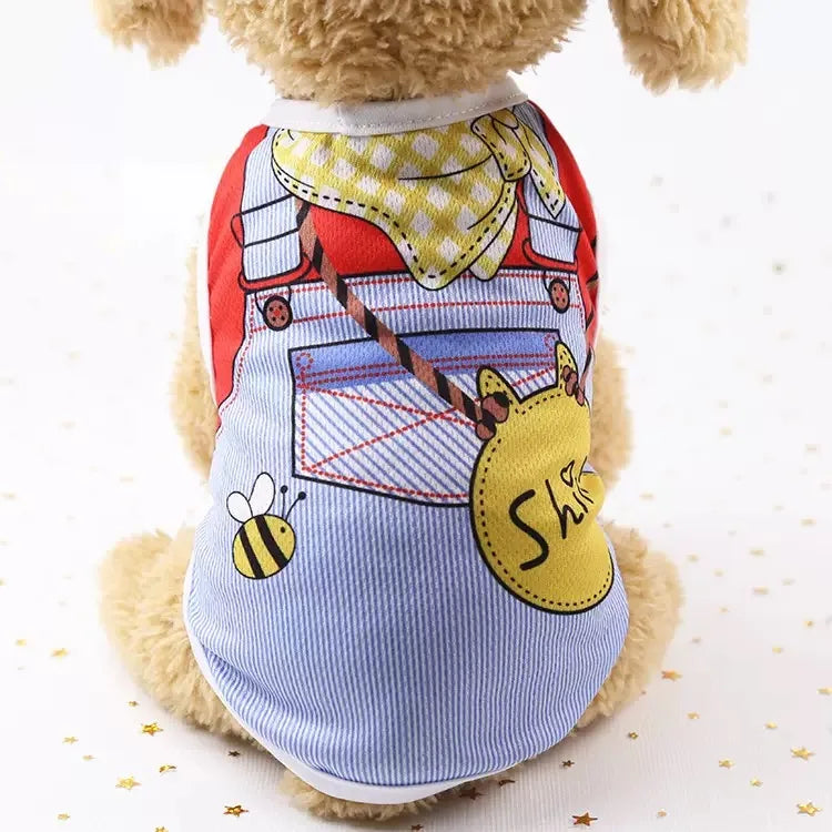 Dog Summer T-Shirt Vest - Soft Cartoon Print Pet Shirt - photo 10