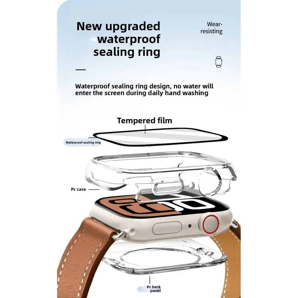 360 Full Waterproof Case Tempered Glass Protection for Apple Watch 46mm 45mm 44mm 41mm 40mm 42mm IWatch Series 11 10 9 8 7 SE 3