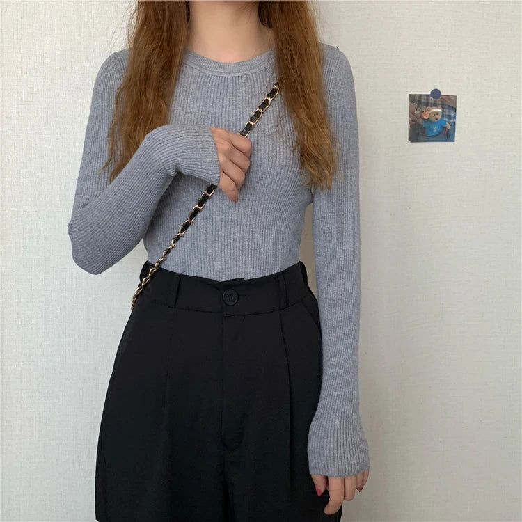 Women's basic knit pullover, crew neck jumper — view 8 of 20