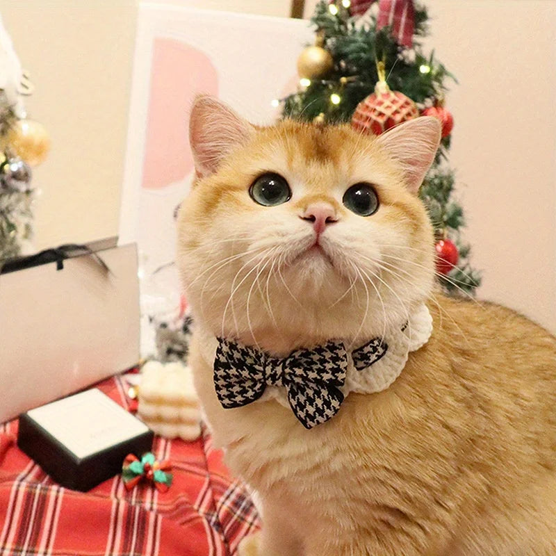 1PC Fashionable and Cute Cat Collar with Bowtie for Pet Cats and Dogs Great for Decoration and Photo Shoots