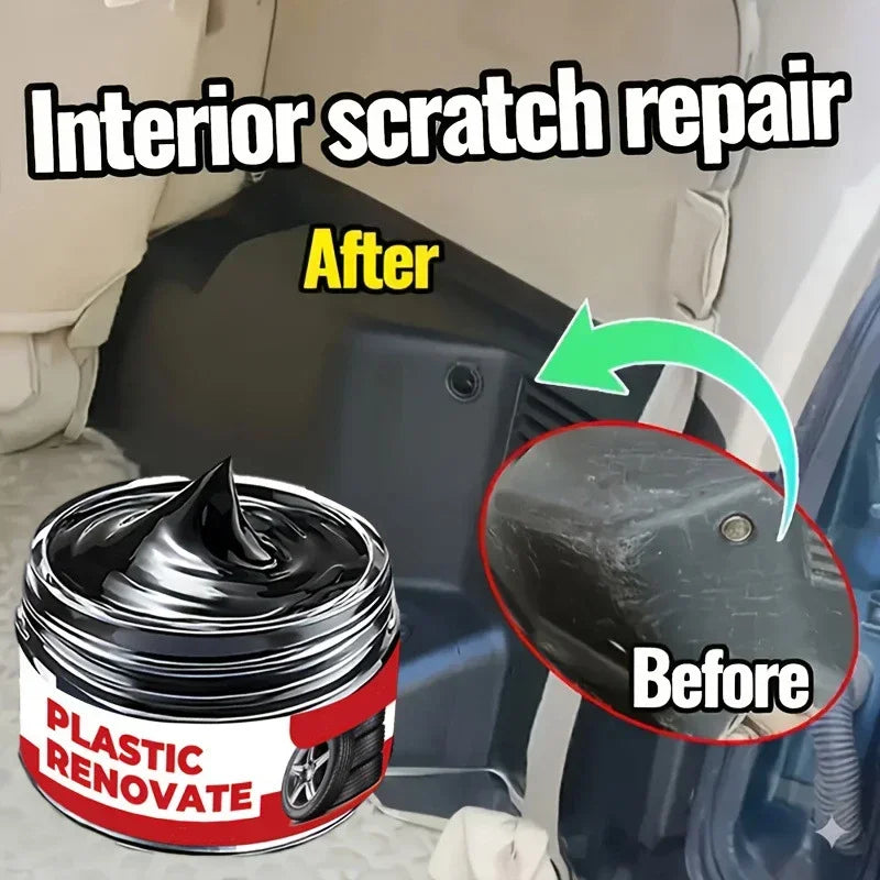 Car Interior Scratch Repair Paste Shine Restoration Black Interior Dashboard Plastic Surfaces