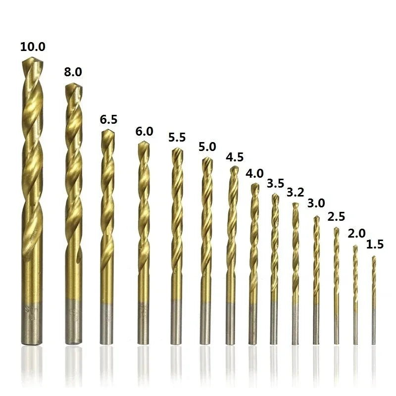99Pcs HSS High Speed Steel Metric Drill Bit Sets for Drilling Plate Titanium & Hard Metals 1.5-10mm for Woodworking